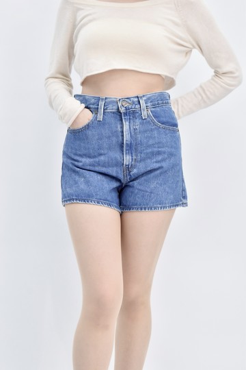 (L) levis 藍色高腰牛仔短褲