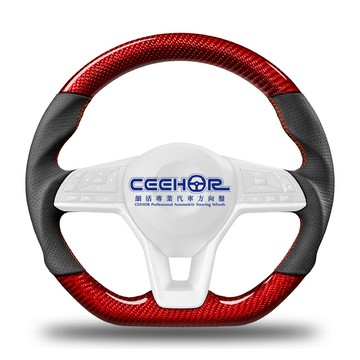 [細活方向盤] 紅色碳纖維款 SENTRA KICKS NISSAN 日產 變形蟲方向盤