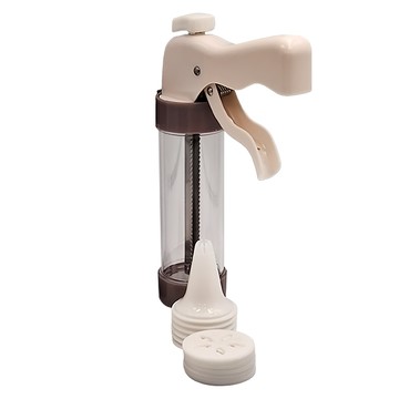 EDISH 裱花槍套組  擠花槍 + 擠花嘴 + 曲奇印2個  白色  1組