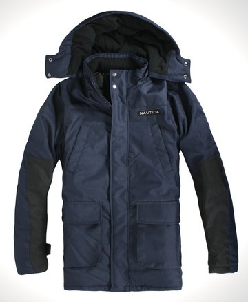 美國百分百【全新真品】Nautica 帆船男 連帽夾克 防寒外套 防風防水 加厚保暖 深藍 免運 S