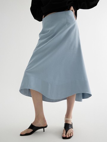 Satin Incisional Skirt [LIGHT BLUE]