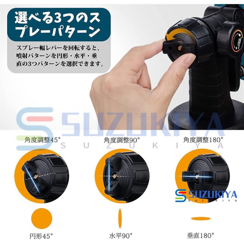 即納 コードレススプレーガン 家庭用 電動スプレーガン 充電式 マキタ 18Vバッテリー併用 塗装 噴霧の幅調整可能 油性 水性 1000ml 電動ペインター  DIY 日曜大工 | LINEショッピング