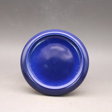 祭藍釉水淺筆洗 古董古玩陶瓷器舊貨擺件收藏景德鎮廠貨文房擺件