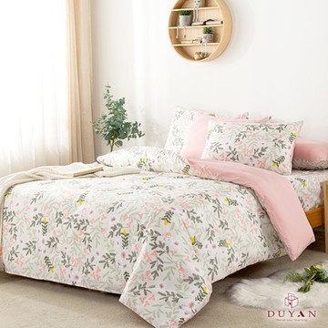 DUYAN竹漾-舒柔棉-雙人床包涼被四件組-唯莓戀語