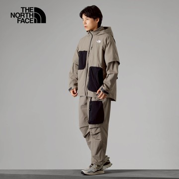 The North Face北面UE男款棕色防潑水多口袋可打包連帽外套｜8A8C1I2