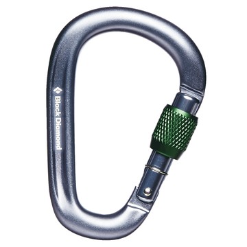 Black Diamond PearLock 螺旋鎖鉤環  1個  開口 22.15mm  灰色
