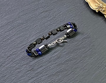 黑膽石 青金石 黑曜石 金曜石 火山岩 | 招財避邪 | 925純銀手鍊