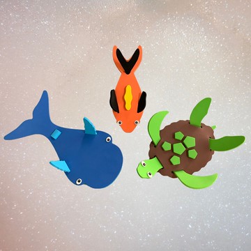 安全 mit  3d立體動物組合 享受diy樂趣(海龜/鯨魚/魚)