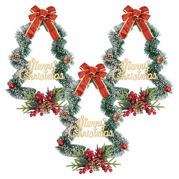 聖誕樹造型花圈  19.5吋  3組