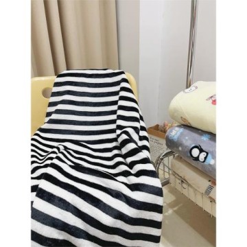 清新條紋圓點法蘭絨毛毯蓋腿午睡毯空調毯辦公室沙發單人午休小毯
