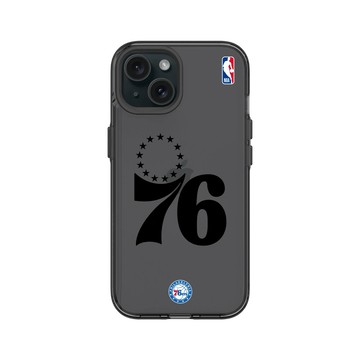 iPhone 15 Clear 酷墨灰 - NBA - B&W-費城76人 Philadelphia 76ers B&W