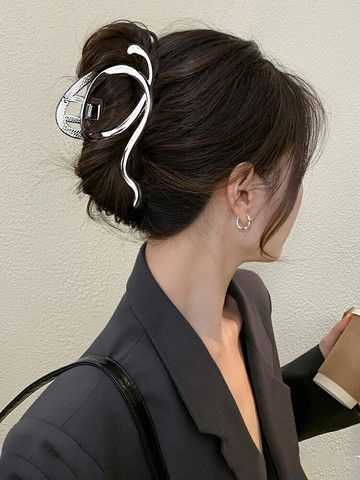 小眾設計感金屬抓夾發夾女後腦勺簡約大號盤發鯊魚夾發抓夾子頭飾【淘夢屋】