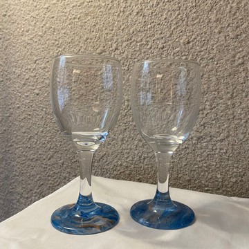 【 漩光之刻 | 海心藍 】手作葡萄酒杯 紅酒杯 2入