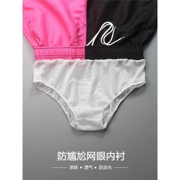 情侶沙灘褲男速干游泳褲寬松防尷尬印花短褲海邊度假溫泉水上樂園
