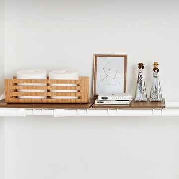 IRIS OHYAMA 愛麗思歐雅瑪 木板架 伸縮撐桿用 WSS-40  白色 + 原色  1個