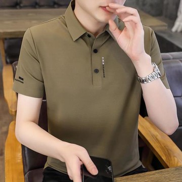 高端無痕商務中年上衣服短袖t恤