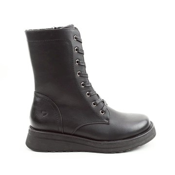 【Utrue 悠初生活】HEAVENLYFEET｜英國舒適休閒女鞋 繫帶8孔中筒靴-Martina4(黑色)-廠商直送