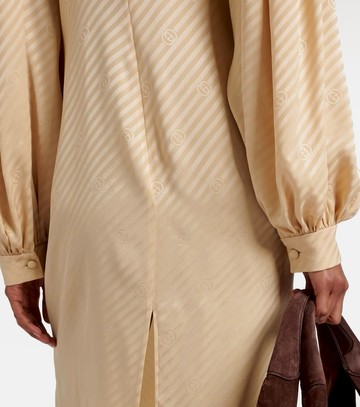 Gucci GG draped striped silk jacquard midi dress