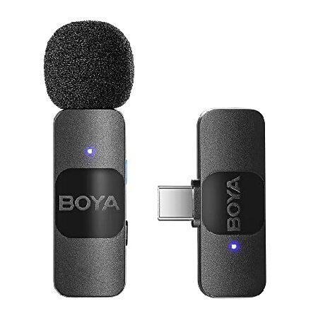 BOYA BY-V10 Wireless Lavalier Microphone for Android USB C Smartphone Tablet External Mini Lapel Type C Microphone for Cell Phone Clip-On (並行輸入品)