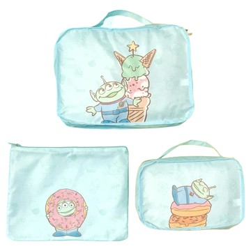 TOY STORY 玩具總動員 甜蜜夢境系列拼接換洗包3件組  大 395 x 305mm / 中 355 x 270mm / 小 300 x 210mm  三眼怪 淺藍色