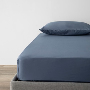 PALETTE250織素色純棉床包雙人 藍染藍