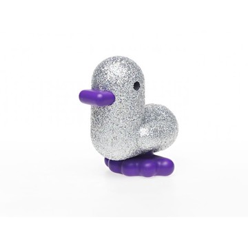 比利時CANAR設計可愛獨家心形小鴨大型存錢筒/超療癒適生日送禮(設計版閃亮銀)