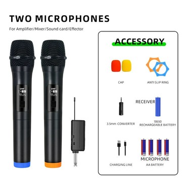 038無線話筒一拖二動圈家用會議舞臺音響功放手持唱歌麥克風KTV【Snowbelle優選】