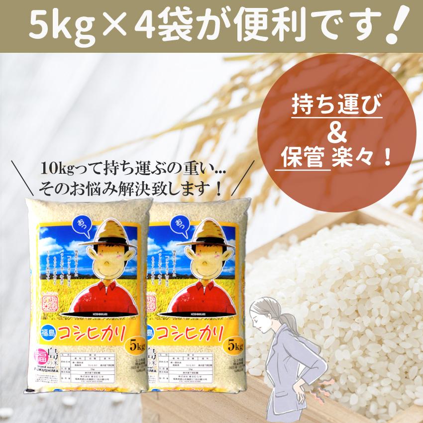 新米 米 20kg コシヒカリ 福島県産 (5kg×4) 白米 お米 ごはん 工場直送