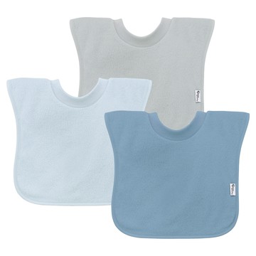 green sprouts 小綠芽 3層吸水防水純棉口水巾吃飯圍兜 藍莓氣泡 柔軟親膚 加大加寬設計  20.3 x 24.8 cm  3入