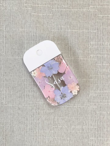 【DIY押花噴霧瓶－粉紫款】自訂名字 客製化 消毒瓶 防疫用品