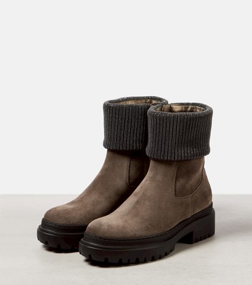 Brunello Cucinelli Monili suede Chelsea boots