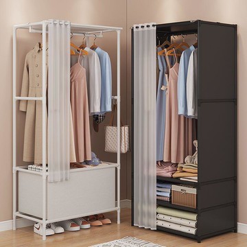 多功能衣架 衣帽架 落地衣架 曬衣架 掛衣架 簡易衣柜小型宿舍租房臥室晾掛衣架置物架衣帽收納架多層立式防塵