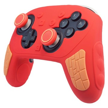 AKiTOMO 阿吉托摩 Switch2 PRO 紅底橙手把套 + 橙圈搖桿帽  密特羅得紅  1套  AKSW-399
