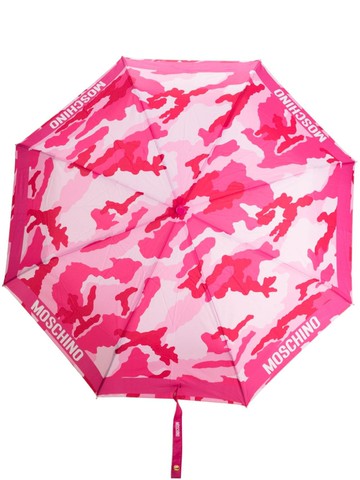 Moschino - logo-print camouflage-pattern umbrella - women - Polyester - One Size - Pink