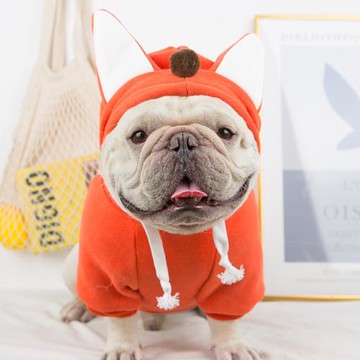 法斗衣服巴哥加絨衛衣寵物狗狗可愛變身衣服加絨秋冬加厚保暖衣服