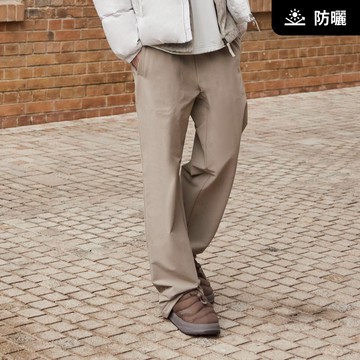 男女同款 ARCHELON 雙層刷毛 直筒褲 - 米色