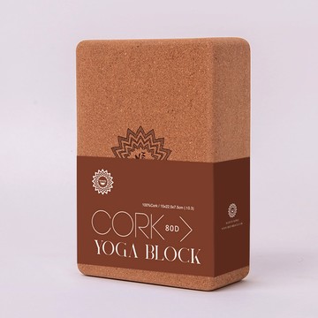 Miracle墨瑞革 台灣製一體成形高密度環保軟木瑜珈磚 80D 木軍褐