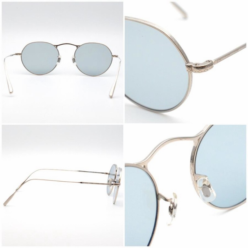 OLIVER PEOPLES オリバーピープルズ M-4 SUN S サングラス シルバー×ブルー 49□20 145 メガネ アイウェア メンズ  レディース 【中古】 | LINEブランドカタログ