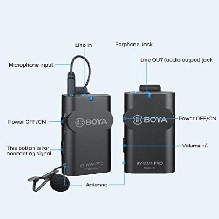 BOYA Microphones by-WM4 PRO-K2 (TX TX RX), 2.4GHz Wireless Lavalier Microphone System Compatible with DSLR Cameras, Camcorders, iPhone, Android Smartp