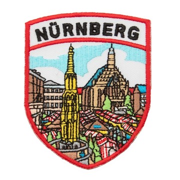 DIY刺繡徽章 布標章 補丁 德意志刺繡 白天紐倫堡地標 個性徽章 刺繡布標 刺繡布燙貼布貼 熨燙布貼 _廠商直送