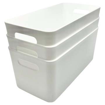 HIMARAYA 軟質收納整理箱窄型  白色  3個  25.5 x 13 x 11.5cm