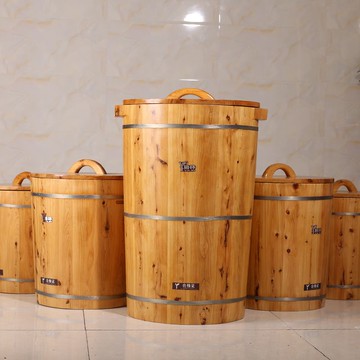 【台灣公司 可打統編】裝米桶50斤家用儲米箱裝面桶30米缸實木廚房防潮蟲100斤家用帶蓋 m8205