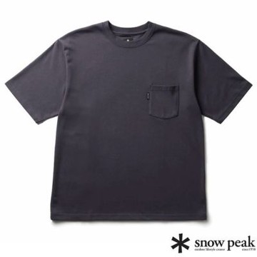 【Snow Peak JP】男女 中性 新標準口袋短袖上衣.T恤_NSD-TS-25AU001 炭灰