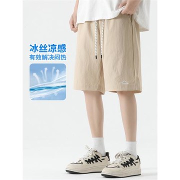 【涼感冰絲】山系工裝短褲男夏季2025運動褲寬松休閑五分褲子薄款