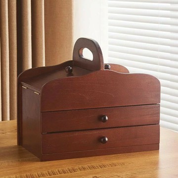 家具 燈具 家用一整全套針線盒實木質豪華高檔多功能針線收納盒結婚陪嫁套裝
