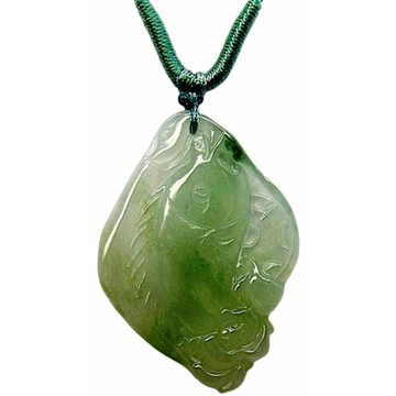 冰透徹綠年年有魚 天然A貨翡翠玉石吊墜子項鍊H37