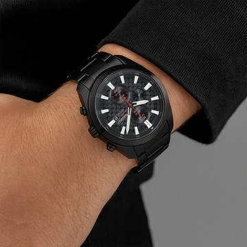 【SEIKO 精工】CRITERIA系列 真三眼 日期 光動能 男款 鋼錶 V176-0AW0SD/SSC657P1