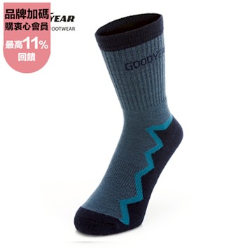 【GOODYEAR 固特異】抑菌暖足羊毛襪 藍色 / 紫色 (尺寸任選)