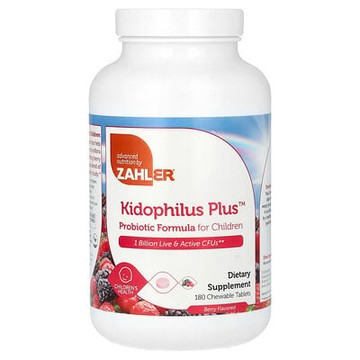 Zahler, Kidophilus Plus，兒童益生菌配方，漿果味，10 億 CFU，180 片咀嚼片