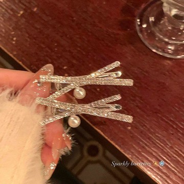 免運💦新款千金感珍珠髮夾側邊夾子前額劉海小夾子高級感發卡鴨嘴夾髮飾髮圈 髮夾 緞帶 彈簧夾 髮圈 髮飾 皮筋髮飾 髮繩